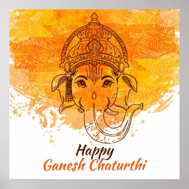Lycklig Ganesh Chaturthi Poster (Framsidan)