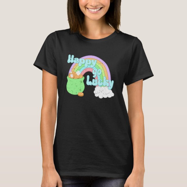 Lycklig går Lucky Patrick's Day Rainbow for Boys G T Shirt (Framsida)