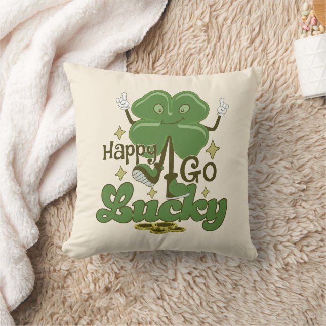 Lycklig går Lucky St. Patrick's Day Kudde (Filt)