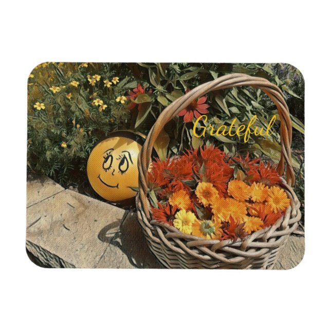 Lycklig Garden Gratitude Magnet (Horisontell)