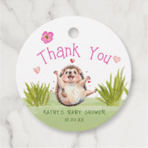 Lycklig Garden Party Hedgehog Baby Shower Tack