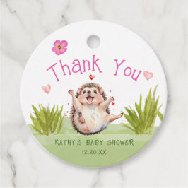 Lycklig Garden Party Hedgehog Baby Shower Tack Gåvor Etiketter