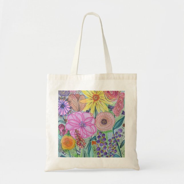 Lycklig Garden Tote Tygkasse (Framsidan)
