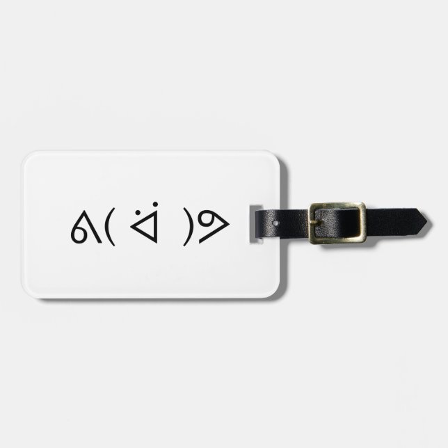 Lycklig Gary ᕕ( ᐛ )ᕗ Meme Emoticon Emoji Text Art Bagagebricka (Horisontell Framsida)