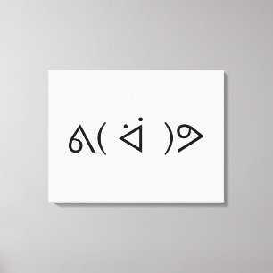Lycklig Gary ᕕ( ᐛ )ᕗ Meme Emoticon Emoji Text Art Canvastryck