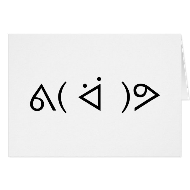 Lycklig Gary ᕕ( ᐛ )ᕗ Meme Emoticon Emoji Text Art Hälsningskort (Framsidan Horizontal)