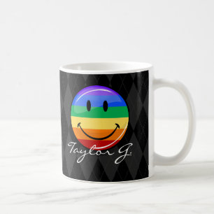 Lycklig gay prideflagga för skina runda kaffemugg