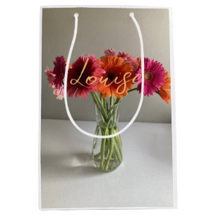 Lycklig Gerbera Colorful Flower +Custom Name