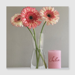 Lycklig Gerbera Rosa Flower Photo +eget namn