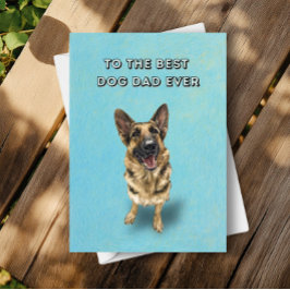 Lycklig German Shepherd Best Pappa Fars dag Kort