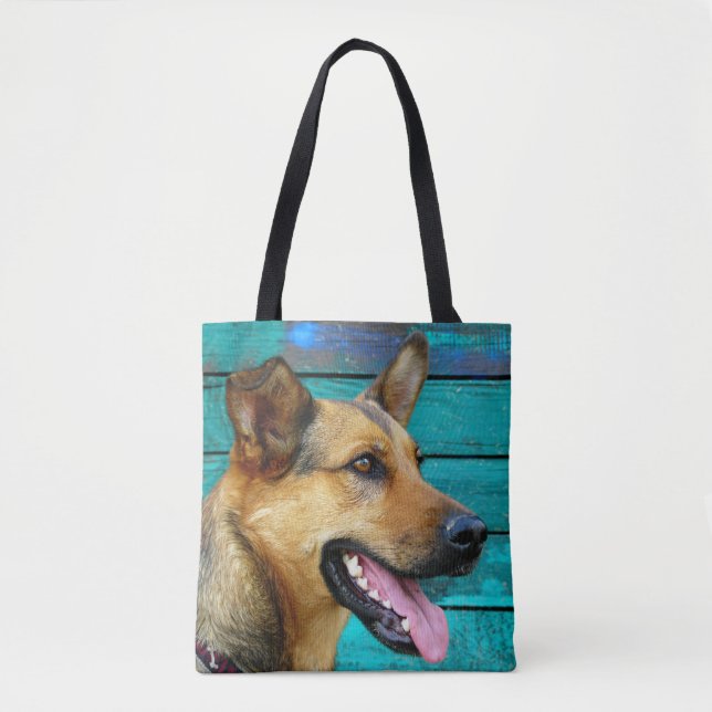 Lycklig German Shepherd hund Tygkasse (Framsida)