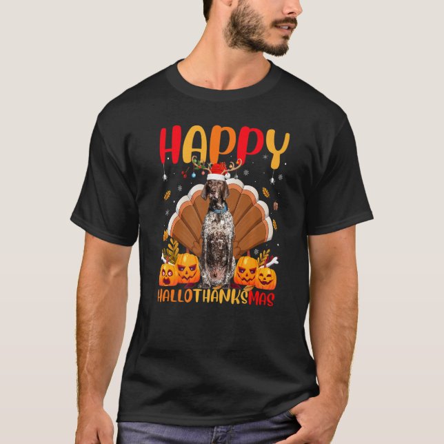 Lycklig German Shorthar Pointer Hund Hellothanksma T Shirt (Framsida)