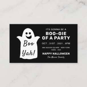 Lycklig Ghost, Black Halloween fest Biljett Inbjud Tilläggskort