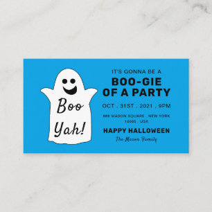 Lycklig Ghost, Blue Halloween fest Biljett Inbjuda Tilläggskort