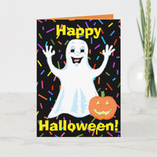 Lycklig Ghost Halloween-hälsningskort Kort