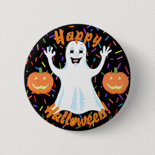 Lycklig Ghost Halloween-knapp Knapp