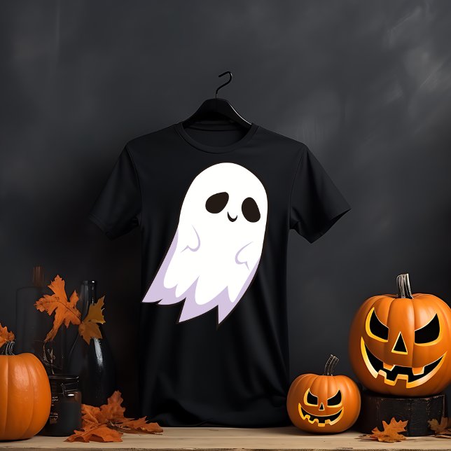 Lycklig Ghost Halloween T Shirt (Skapare uppladdad)
