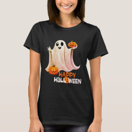 Lycklig Ghost Happy halloween T-Shirt