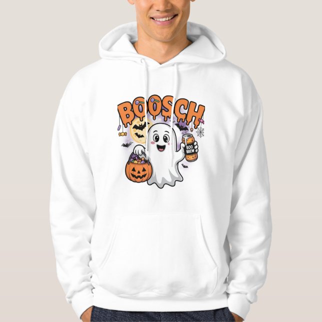 Lycklig Ghost med Candy & Boo Brew Hoodie (Framsida)