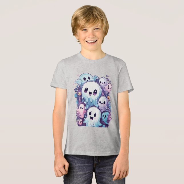 Lycklig Ghost Party Unisex T-Shirt (Framsida Full)