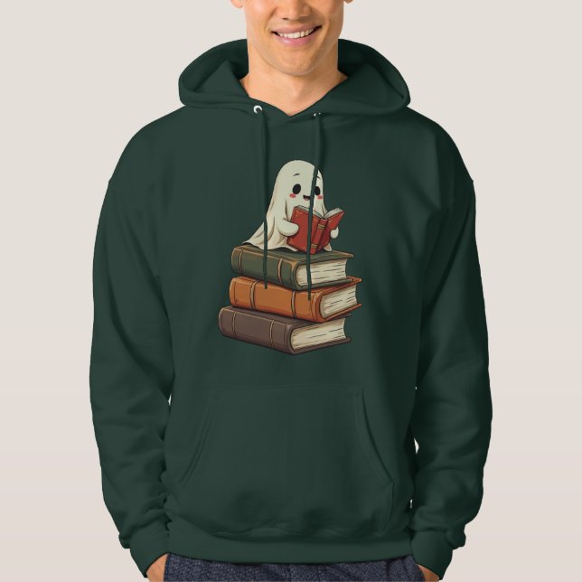 Lycklig Ghost Reader - Funny bokmask Hoodie (Framsida)