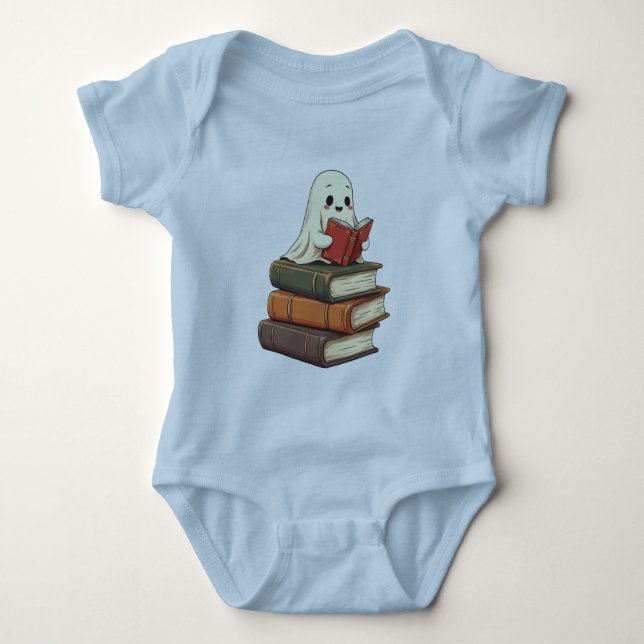 Lycklig Ghost Reader - Funny bokmask T Shirt (Framsida)