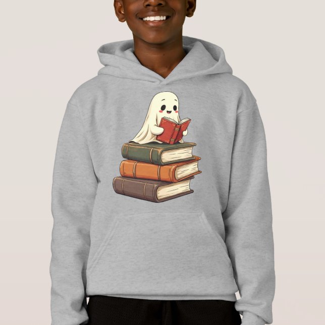 Lycklig Ghost Reader - Funny bokmask T Shirt (Framsida)