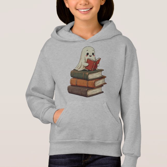 Lycklig Ghost Reader - Funny bokmask T Shirt (Framsida)