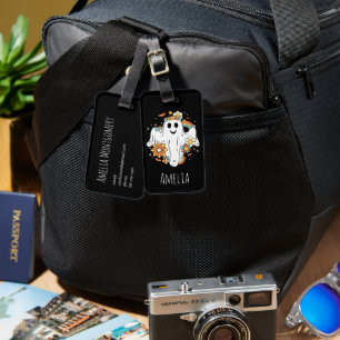 Lycklig Ghost Retro Hippie Vibe Bagagebricka