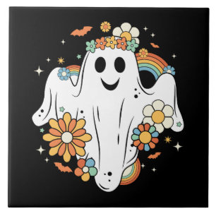 Lycklig Ghost Retro Hippie Vibe Kakelplatta