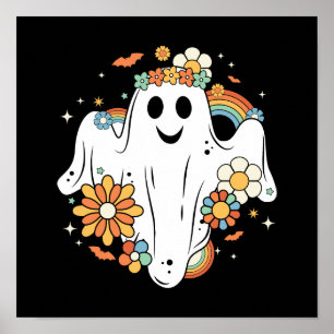 Lycklig Ghost Retro Hippie Vibe Poster