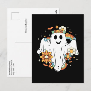 Lycklig Ghost Retro Hippie Vibe Vykort