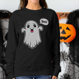 Lycklig Ghost Say Boo Spooky Halloween T Shirt