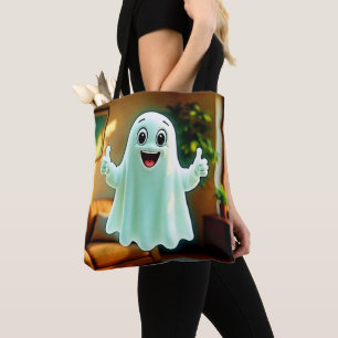 Lycklig Ghost tummar upp Tygkasse