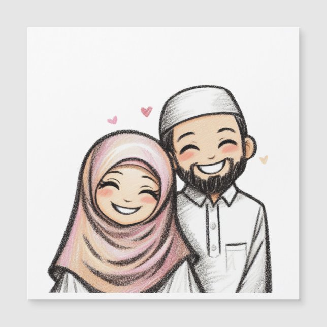 Lycklig Gift muslimskt par (Framsida)