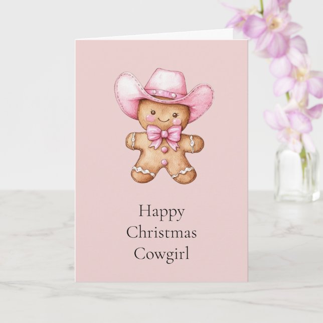 Lycklig Gingerbröd Kowgirl Jul Kort (Orkide)