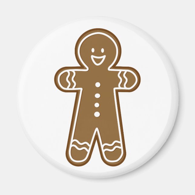 Lycklig Gingerbröd Tall man Magnet (Framsidan)