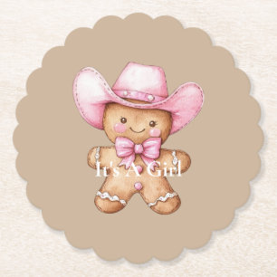 Lycklig Gingertea Cowgirl Baby Shower Underlägg Papper