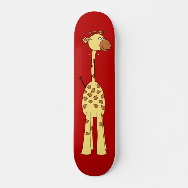 Lycklig giraff. Tecknad Old School Skateboard Bräda 21,6 Cm (Framsida)