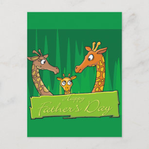 Lycklig Giraffe-familjen Fars dag Vykort