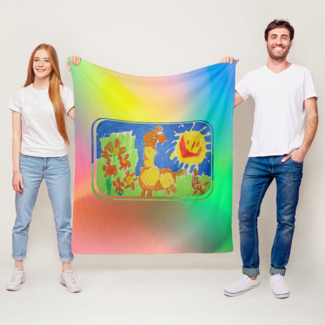 Lycklig Giraffe Fleecefilt (På plats)