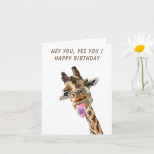Lycklig Giraffe Funny födelsedagskort Kort