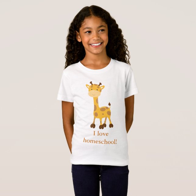 Lycklig Giraffe Homeschool T Shirt (Hel framsida)