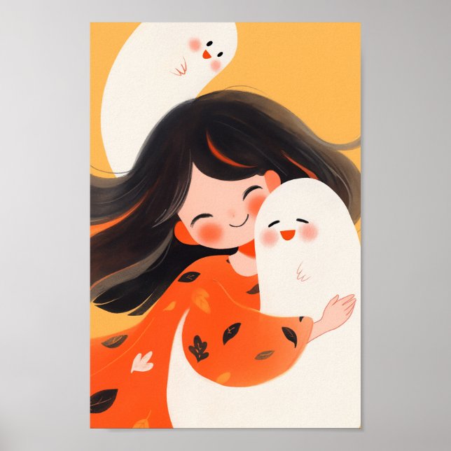 Lycklig Girl and Ghost Poster (Framsidan)