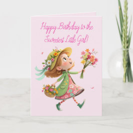 LYCKLIG GIRL BIRTHDAY-KORT TACK KORT