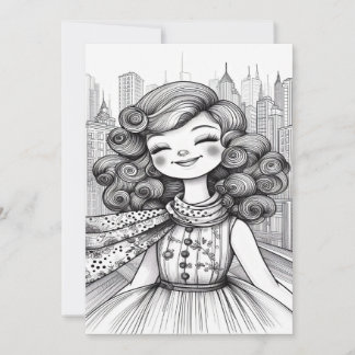 Lycklig Girl Tack Kort