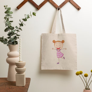 Lycklig Girl Tote Bag Tygkasse