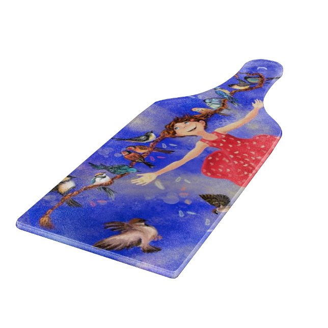 Lycklig Girl with Birds - Happines (Hörn)