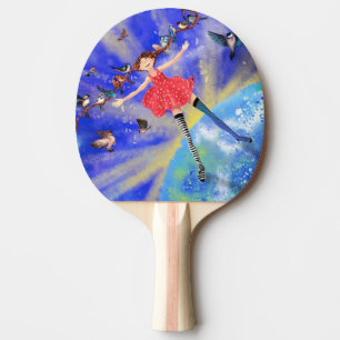 Lycklig Girl with Birds - Happines Pingisracket