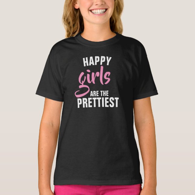 Lycklig Girls - Girls'Hanes TAGLESS® T-Shirt (Framsida)